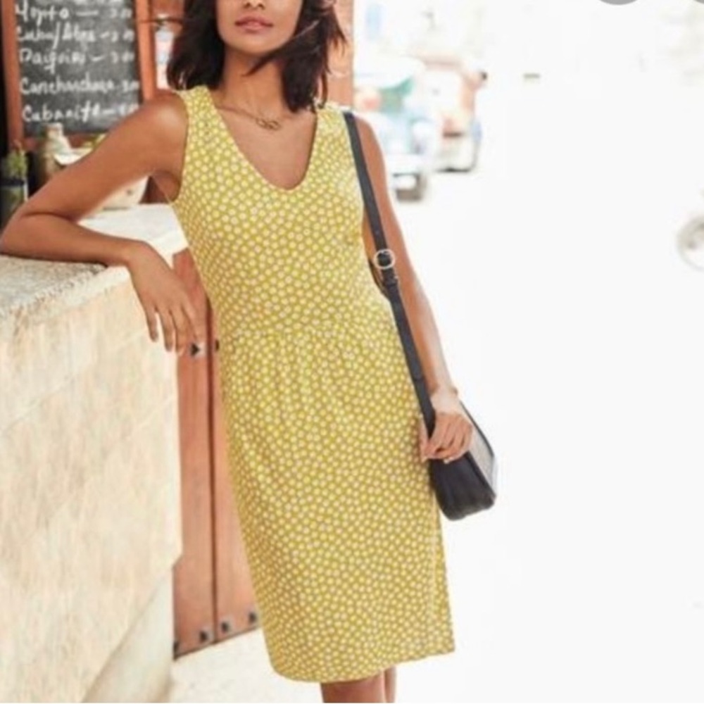 Boden Melinda Mimosa Spotted Daisy Dress 8L Yellow